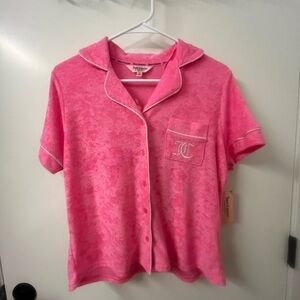 Pink Short Sleeve Button-Up Shirt
